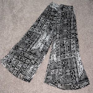 Wide Leg Pattern Flare Pants